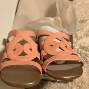 Pink Sandals with Gold Soles